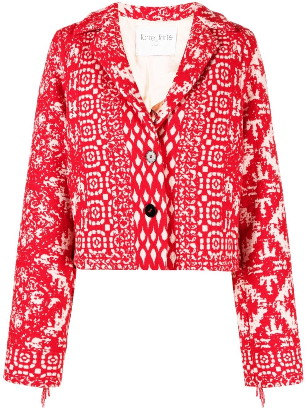 Forte_forte Forte_Forte Women Graphic-Print Fringe-Detail Jacket