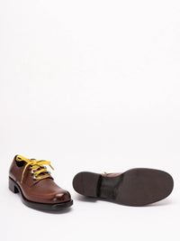 Prada Women Antiqued Leather Lace-Up Shoes