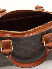 Celine Celine Women Small Boston Bag In Triomphe Canvas And Calfskin
