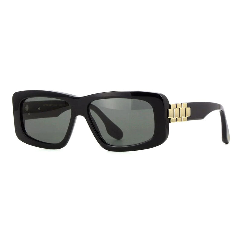 Victoria Beckham Sunglasses Square Full Rim, Black Frame and Dark Grey Lens VB669S001