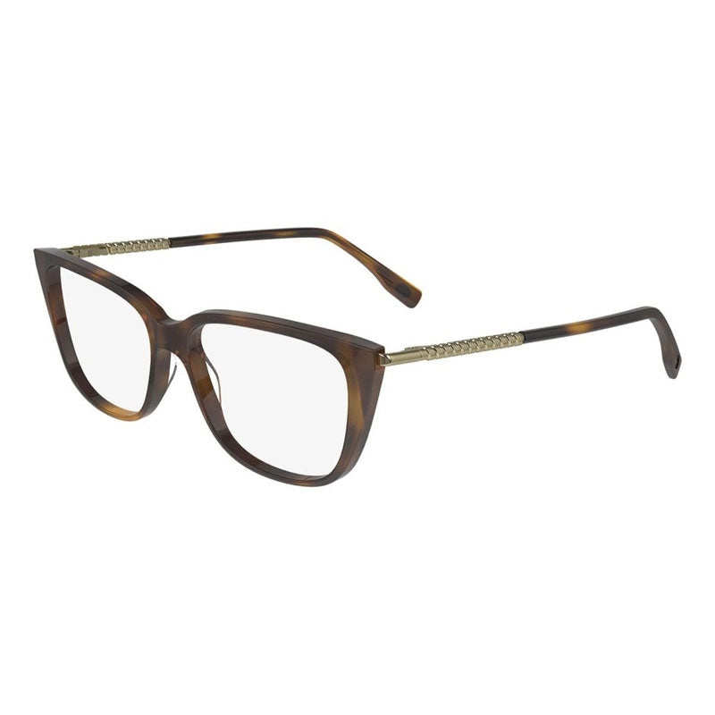 Lacoste Eyeglasses Cat Eye Full Rim, Havana Red Frame and Clear Demo Lenses Lens L2939615