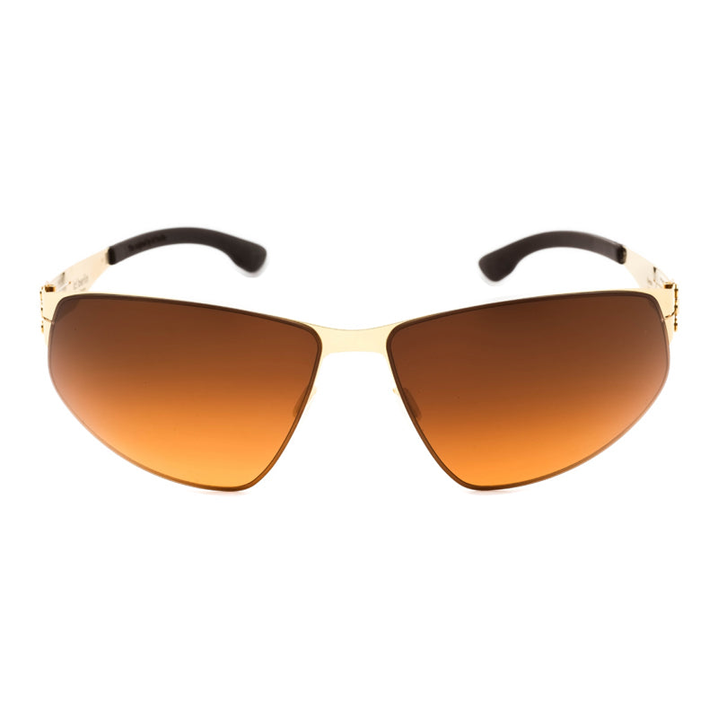 IC! Berlin Sunglasses Shield Full Rim, Sun-Gold Frame and Brown Lens REESEM1521003