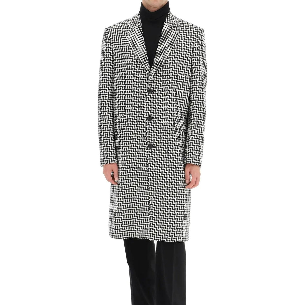 Alexander Mcqueen Pied-De-Poule Wool Coat Men