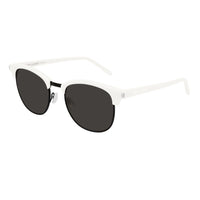 Saint Laurent Sunglasses Browline Semi Rim, Ivory Frame and Black Lens SL108011