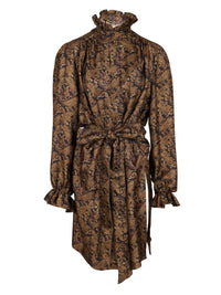 Saint Laurent Women Paisley Pattern Silk Twill Dress