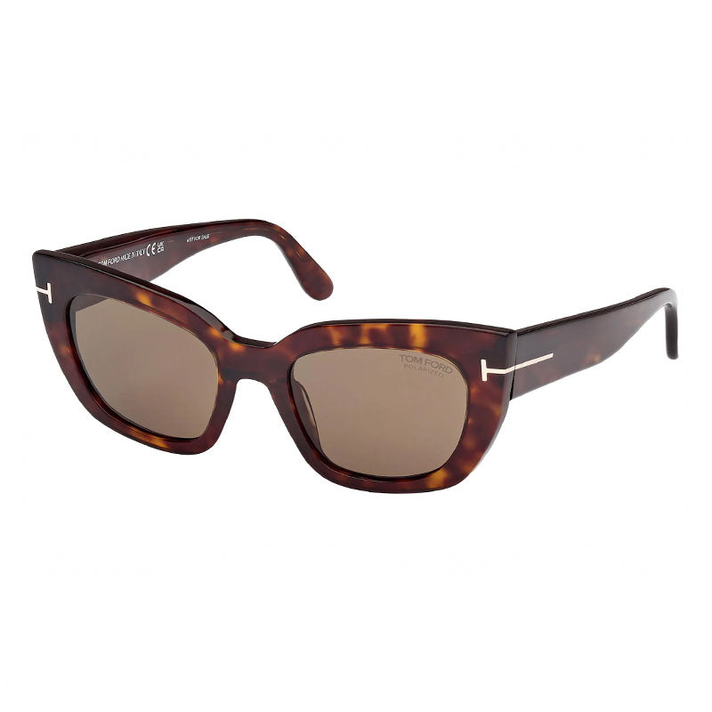 Tom Ford Sunglasses Cat Eye Full Rim, Blonde Havana Frame and Brown Lens FT119053E