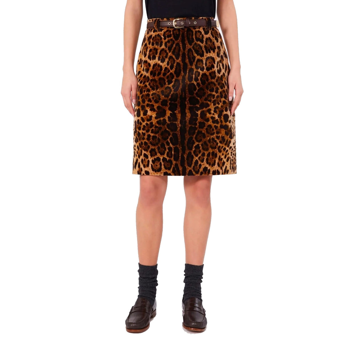 Max Mara Studio Max Mara Studio Leopard Falange Skirt Women