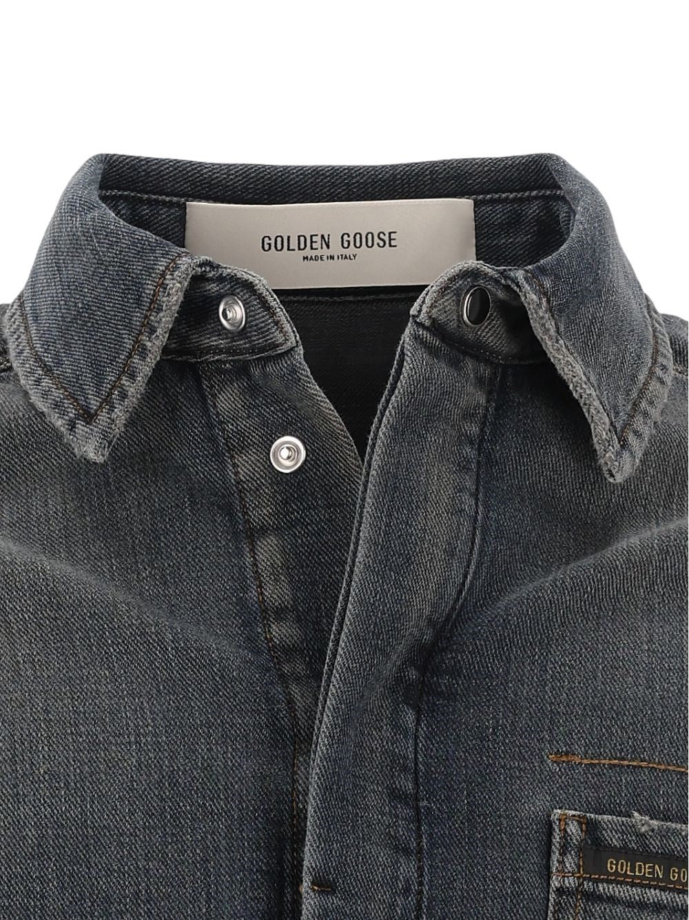 Golden Goose Men Cotton Denim Shirt