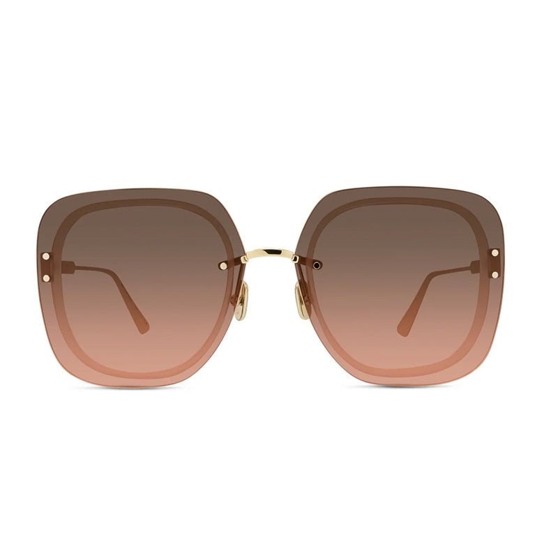 Dior Dior Sunglasses Square Rimless, Gold Frame and Brown Lens ULTRADIORSUB0F2