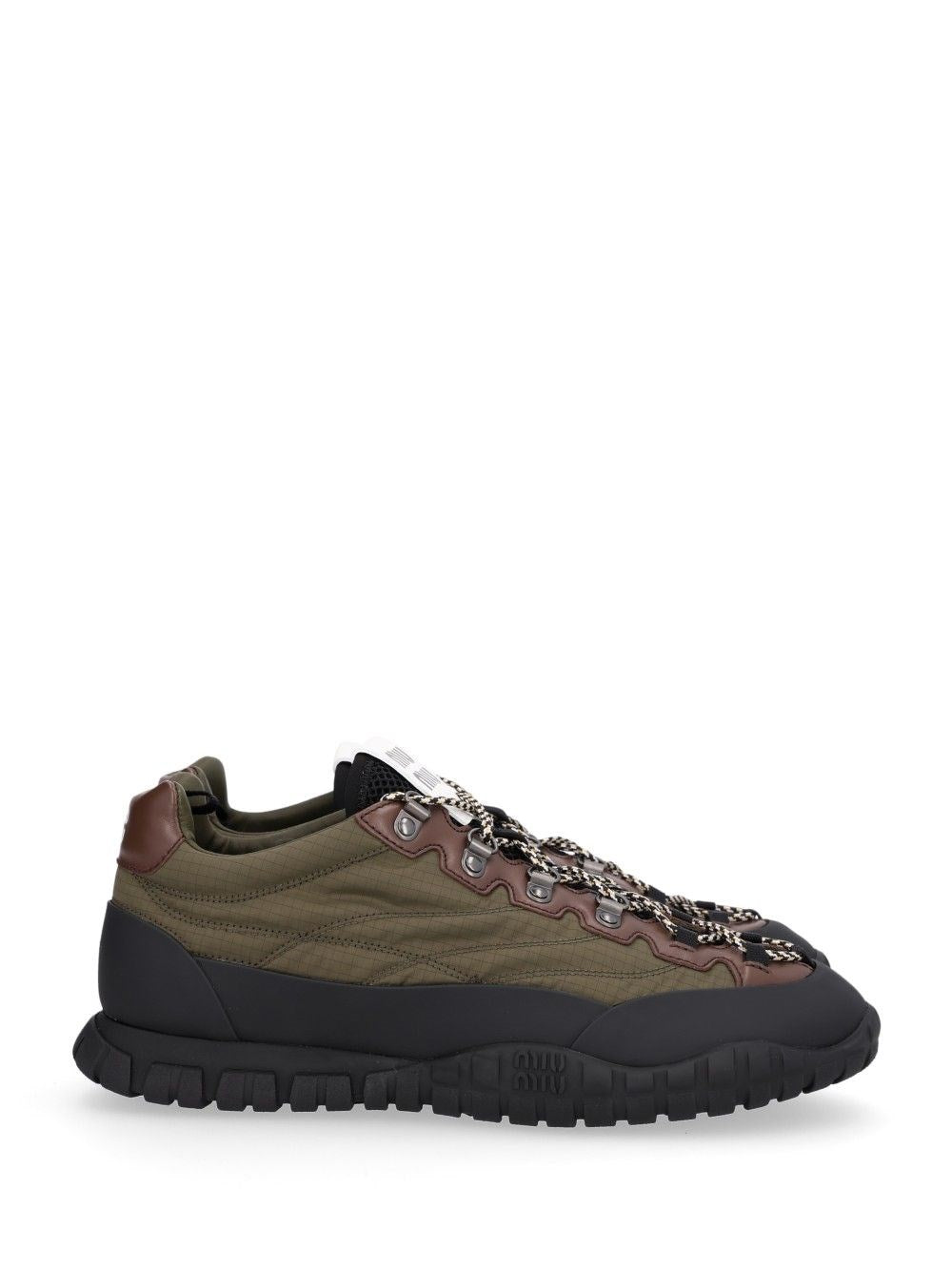 Miu Miu Women "Tyre" Sneakers In Technical Fabric And Leather