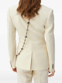 Versace Women Embroidered Stretch Wool Blazer