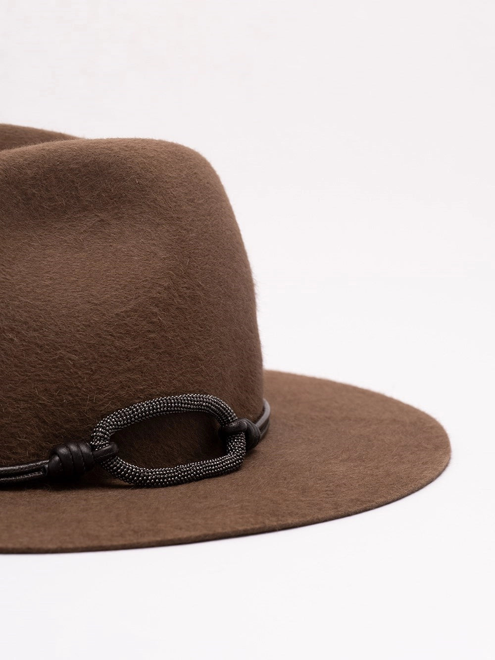 Brunello Cucinelli Women Felt Fedora With Monili Band