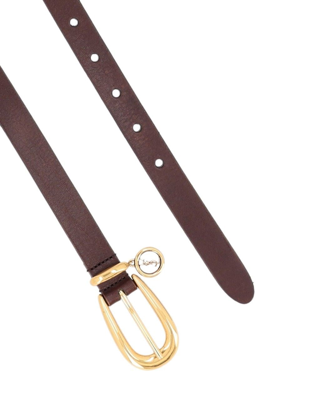 Saint Laurent Women Cassandra Thin Leather Belt