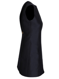 Balenciaga Women Mini Abito A Trapezio In Lana E Seta