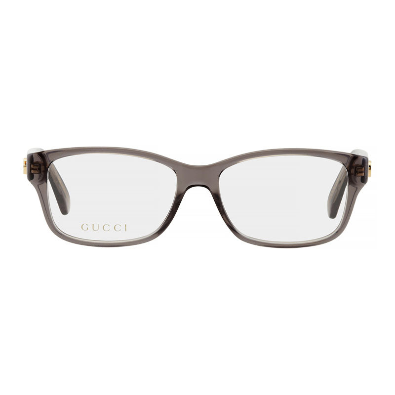 Gucci Eyeglasses Rectangle Full Rim, Grey Frame and Clear Demo Lenses Lens GG0716O003