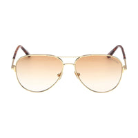 Tom Ford Tom Ford Sunglasses Aviator Full Rim, Shiny Deep Gold Frame and Blonde Havana/Brown Gradient Lens FT082330F