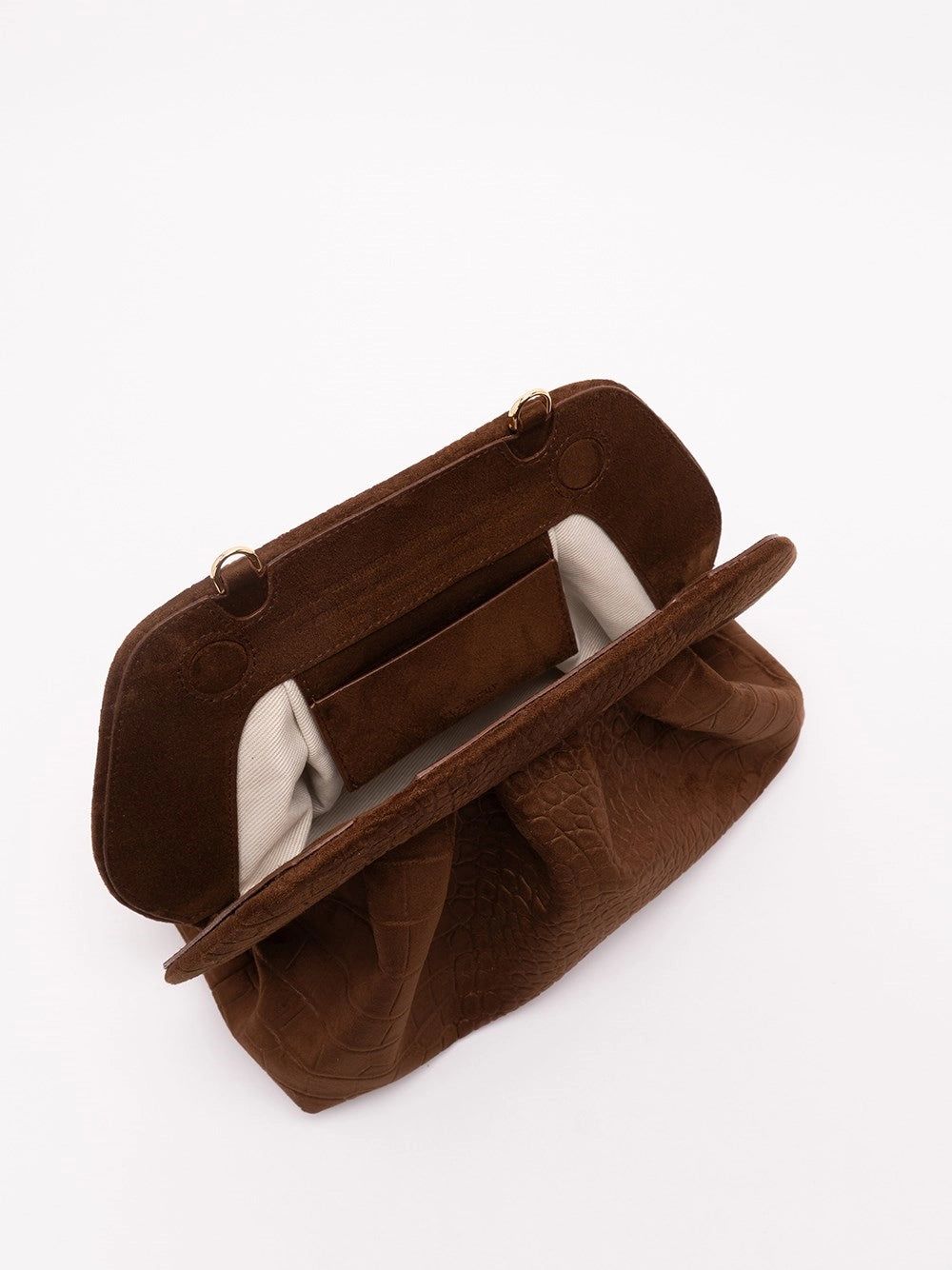 Themoirè Women Bios Medium Suede Croco Effect Clutch
