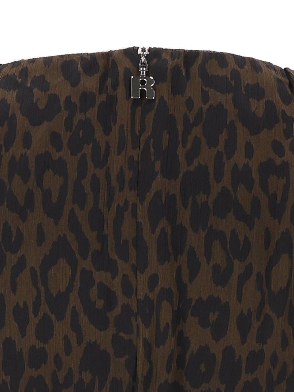 Rotate Women Ruched Leopard-Print Mini Dress