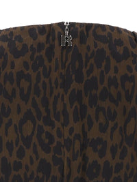 Rotate Women Ruched Leopard-Print Mini Dress