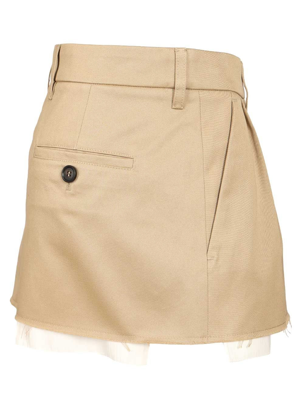 Miu Miu Women Cotton Chino Mini Skirt