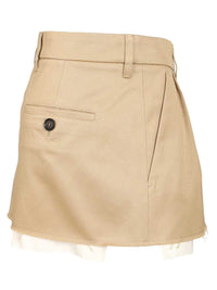 Miu Miu Women Cotton Chino Mini Skirt