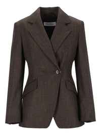 Max Mara Women Fitted Blazer In Denim-Effect Wool