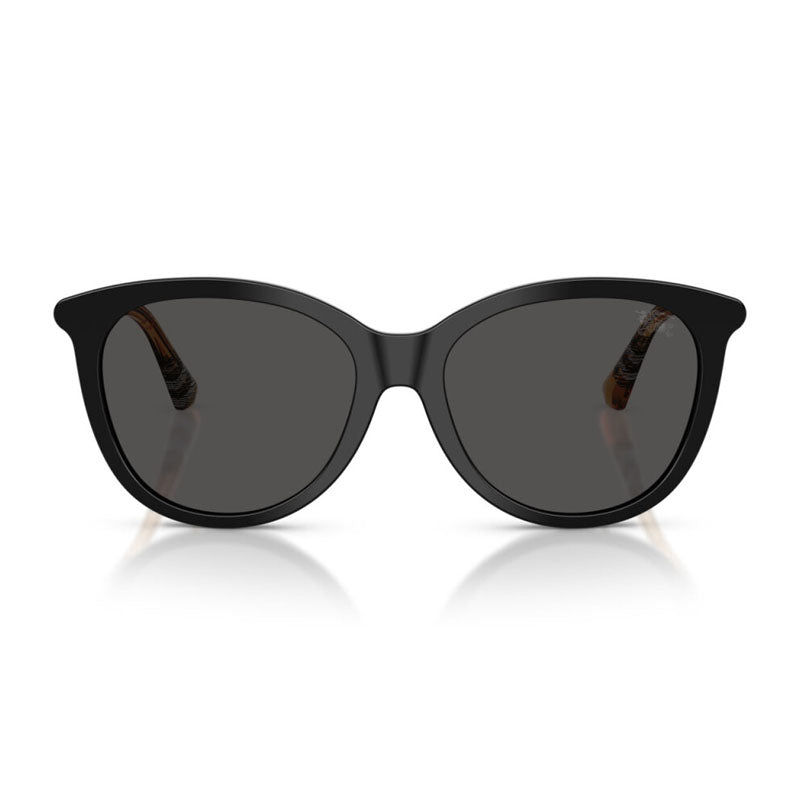 Burberry Sunglasses Oval Full Rim, Black Frame and Dark Grey Lens BE44554161/87