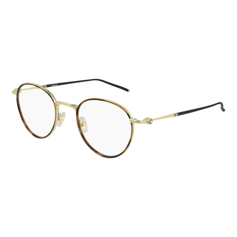 Montblanc Eyeglasses Square Full Rim, Grey/Silver Frame and Clear Demo Lens Lens MB0162O002