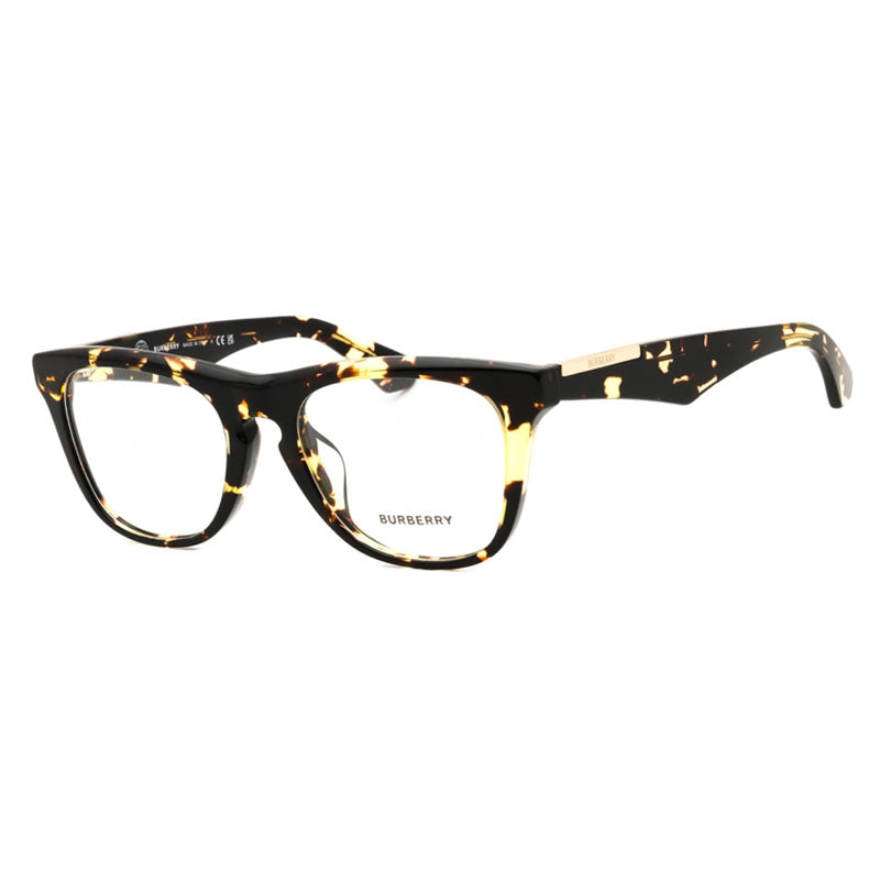 Burberry Eyeglasses Square Full Rim, Dark Havana Frame and Clear Demo Lenses Lens BE2409F4106