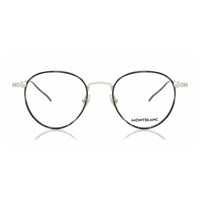 Montblanc Eyeglasses Square Full Rim, Grey/Silver Frame and Clear Demo Lens Lens MB0162O002