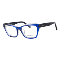 Salvatore Ferragamo Eyeglasses Cat Eye Full Rim, Blue/Grey Frame and Clear Demo Lenses Lens SF2951LB435