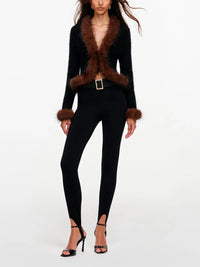 Self-portrait Self-Portrait Women Faux Fur Knit Cardigan