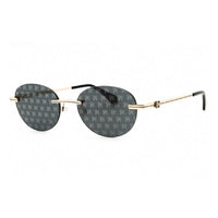 Palm Angels Sunglasses Oval Rimless, Gunmetal Frame and Blue Gradient Electric Lens PERI10HCRYSTAL1007