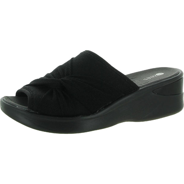 Smile II Womens Slip On Wedge Sandals