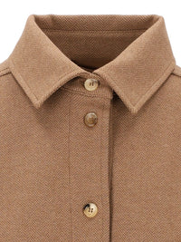 Max Mara Max Mara Women "Ladino" Camel Hair And Wool Shirt