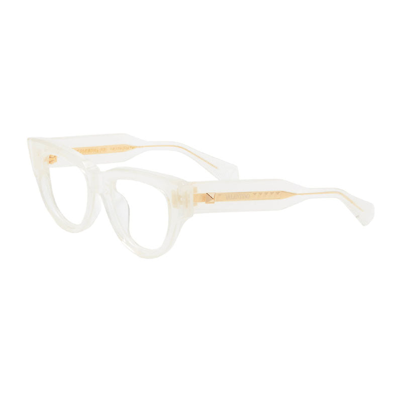 Valentino Eyeglasses Square Full Rim, Crystal Burgundy Frame and Clear Demo Lens Lens VLX-125B