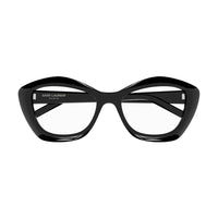 Saint Laurent Eyeglasses Cat Eye Full Rim, Black Frame and Clear Demo Lenses Lens SL68OPT001