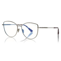 Tom Ford Eyeglasses Cat Eye Full Rim, Shiny Black Frame and Clear Blue Light Block Lens TF5667-B001