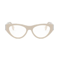 Fendi Eyeglasses Cat Eye Full Rim, Shiny Brown Frame and Clear Demo Lens Lens FE50092I057