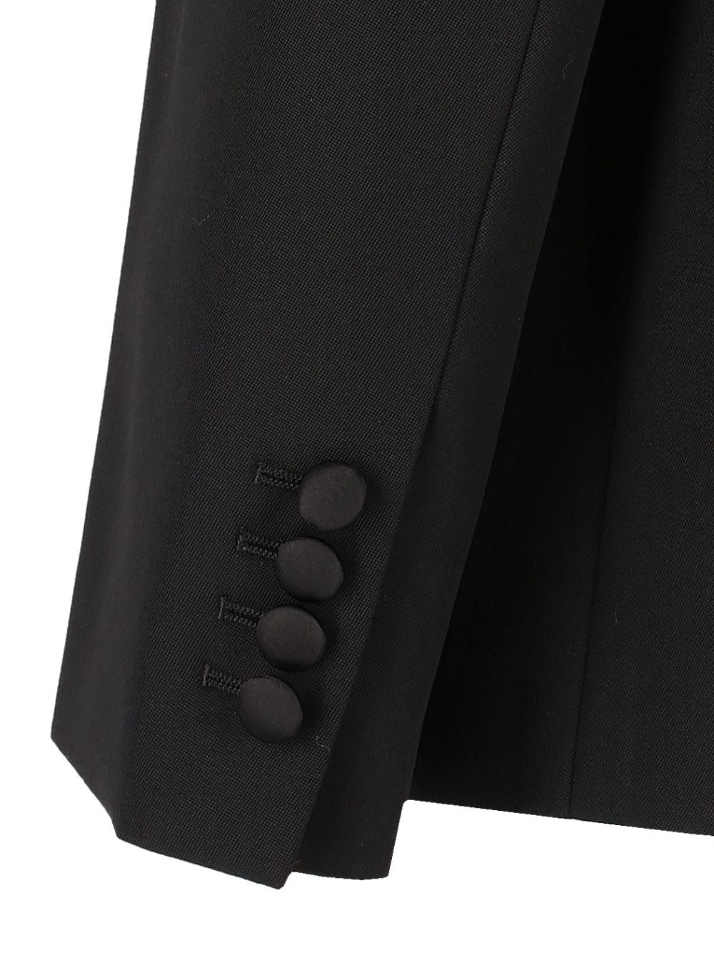 Fendi Women Blazer In Black Grain De Poudre