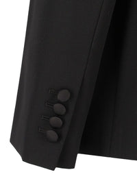 Fendi Women Blazer In Black Grain De Poudre