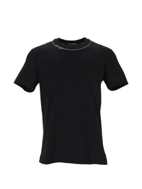 Dolce & Gabbana Men Cotton T-Shirt With Embroidery