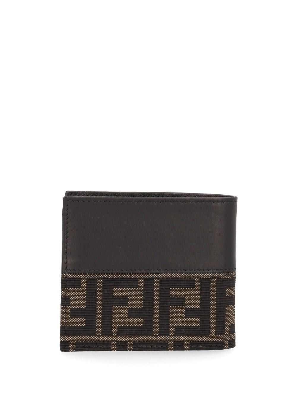 Fendi Fendi Men Leather Bi-Fold Wallet With Ff Motif