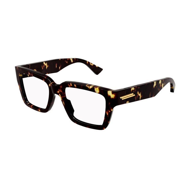 Bottega Veneta Bottega Veneta Eyeglasses Square Full Rim, Black Frame and Clear Demo Lenses Lens BV1153O005