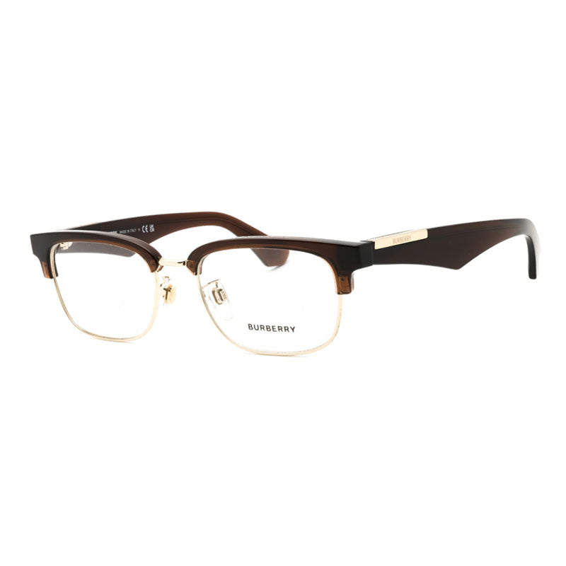 Burberry Eyeglasses Square Full Rim, Light Gold Frame and Clear Demo Lenses Lens BE2424D4116