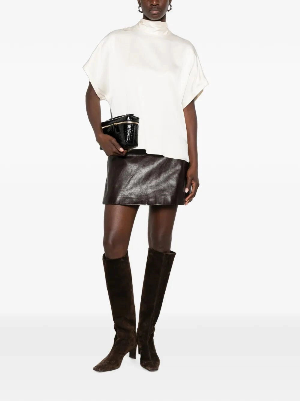 Brunello cucinelli Brunello Cucinelli Women Mock Neck T-Shirt With Monili