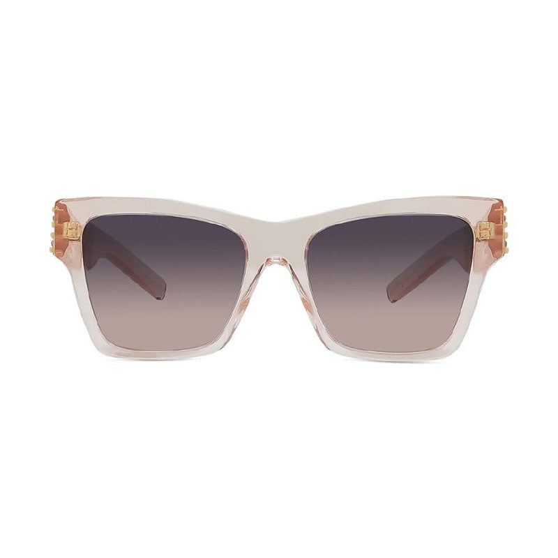 Givenchy Sunglasses Square Full Rim, Shiny Black and Studs Frame and Grey Lens GV40076I01A
