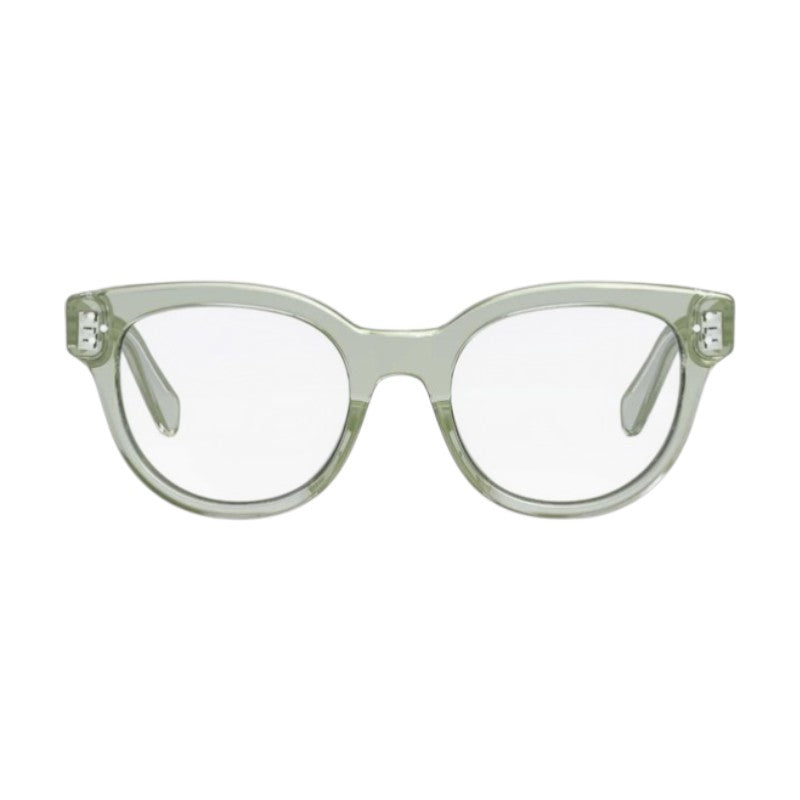 Celine Eyeglasses Square Full Rim, Transparent Teal Frame and Clear Demo Lens Lens CL50109I093