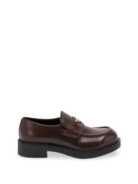 Prada Prada Men Aged Leather Loafers