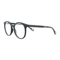 Chloe Eyeglasses Round Full Rim, Shiny Dark Blue Frame and Clear Demo Lens Lens CH0006O006